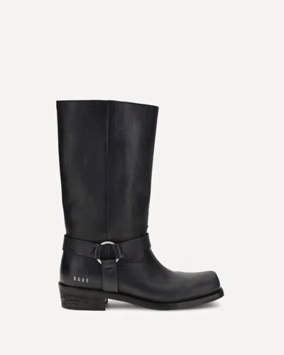 Golden Goose Leather Biker Boots In Black