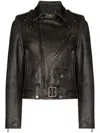 Golden Goose Leather Biker Jacket Clothing In Black