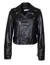 Golden Goose Smooth Leather Motorcycle Jacket In Black