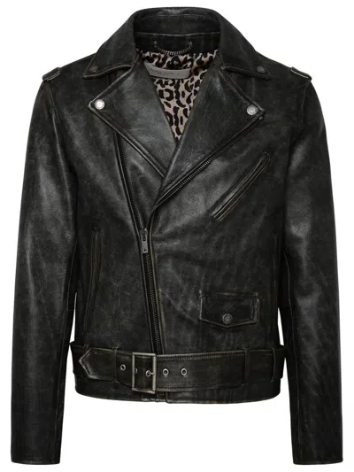 GOLDEN GOOSE LEATHER BIKER JACKET