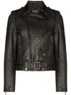 Golden Goose Leather Biker Jacket Clothing In Black