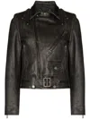 Golden Goose Leather Biker Jacket Clothing In Black