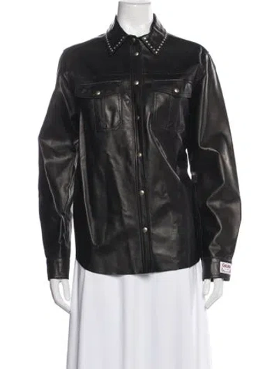 Pre-owned Golden Goose Leather Biker Jacket W/ Tags In Multi