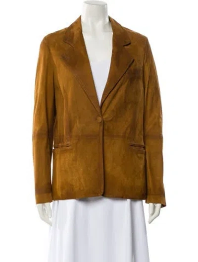 Pre-owned Golden Goose Leather Blazer W/ Tags In Brown