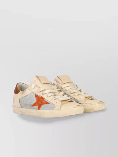 Golden Goose Leather Blend Sneakers Star Detail In Gold