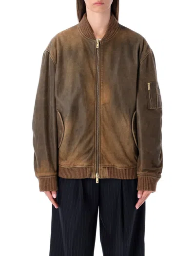 GOLDEN GOOSE GOLDEN GOOSE UNISEX BROWN BOMBER JACKET