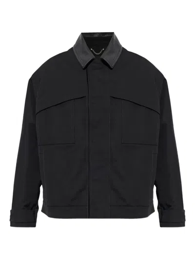 Golden Goose Leather Collar Jacket In Black