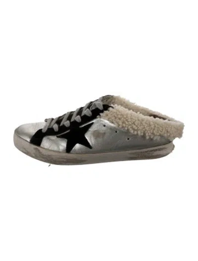Pre-owned Golden Goose Leather Colorblock Pattern Mules