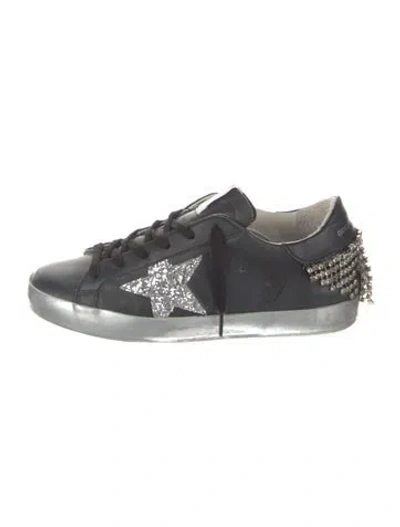 Pre-owned Golden Goose Leather Colorblock Pattern Sneakers In Black