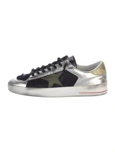 Pre-owned Golden Goose Leather Colorblock Pattern Sneakers In Black