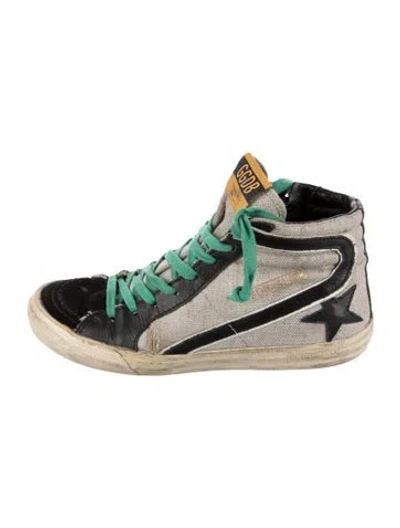 Pre-owned Golden Goose Leather Colorblock Pattern Sneakers In Black