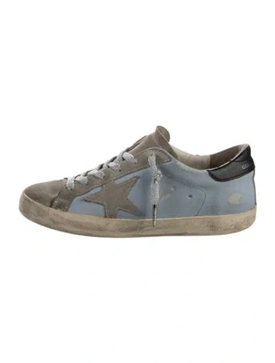 Pre-owned Golden Goose Leather Colorblock Pattern Sneakers In Blue