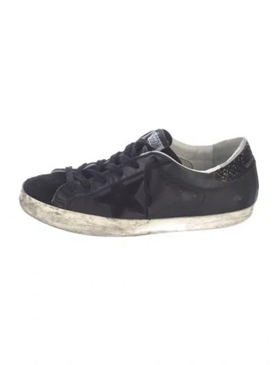 Pre-owned Golden Goose Leather Colorblock Pattern Sneakers In Blue