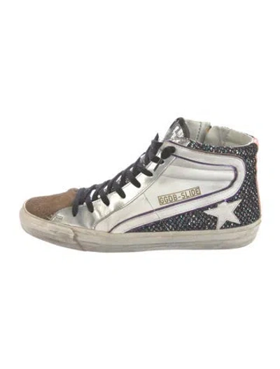Pre-owned Golden Goose Leather Colorblock Pattern Sneakers In Brown