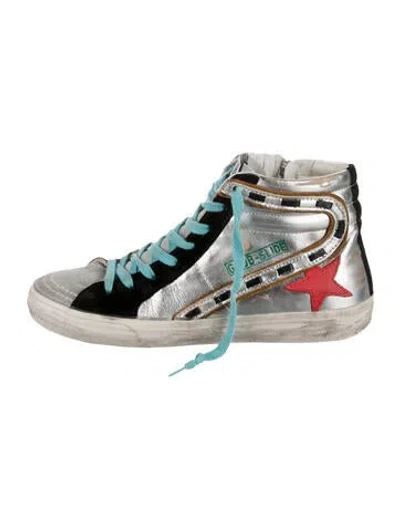 Pre-owned Golden Goose Leather Colorblock Pattern Sneakers In Multi