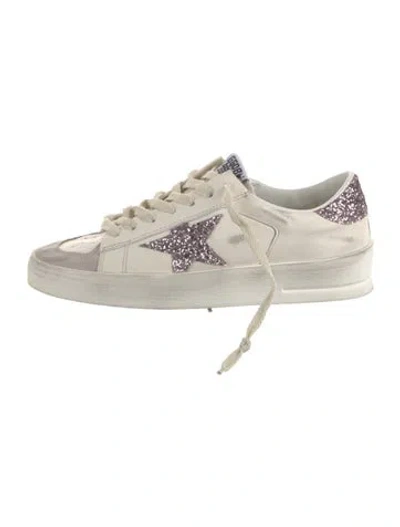Pre-owned Golden Goose Leather Colorblock Pattern Sneakers In Neutral