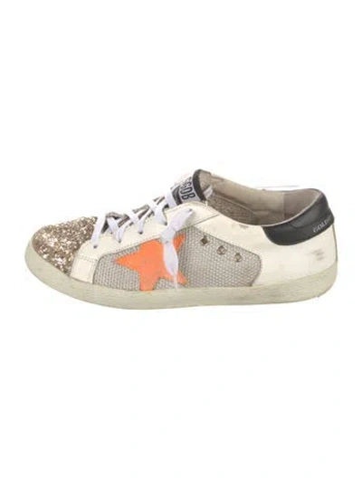 Pre-owned Golden Goose Leather Colorblock Pattern Sneakers In Neutral
