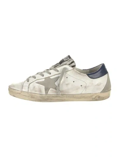 Pre-owned Golden Goose Leather Colorblock Pattern Sneakers In White