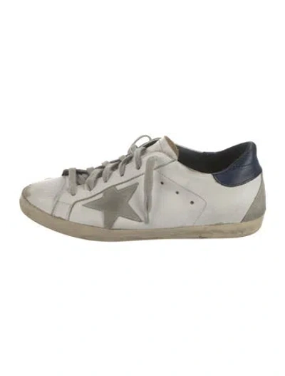 Pre-owned Golden Goose Leather Colorblock Pattern Sneakers In White