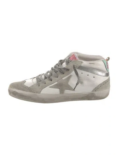 Pre-owned Golden Goose Leather Colorblock Pattern Sneakers In White