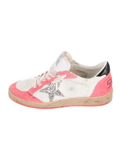 Pre-owned Golden Goose Leather Colorblock Pattern Sneakers In White
