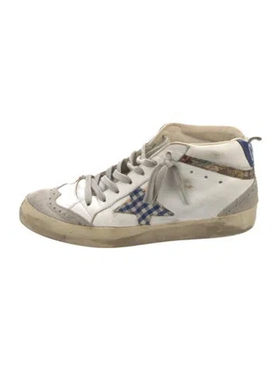Pre-owned Golden Goose Leather Colorblock Pattern Sneakers In White