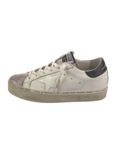 Pre-owned Golden Goose Leather Colorblock Pattern Sneakers In White