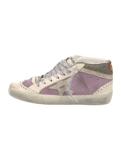 Pre-owned Golden Goose Leather Colorblock Pattern Sneakers In White
