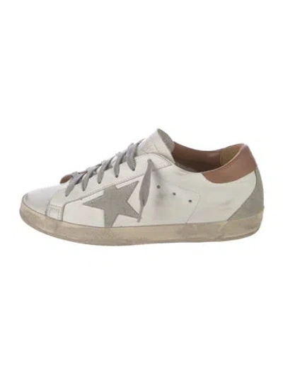 Pre-owned Golden Goose Leather Colorblock Pattern Sneakers In White