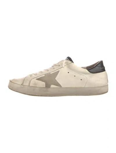 Pre-owned Golden Goose Leather Colorblock Pattern Sneakers In White