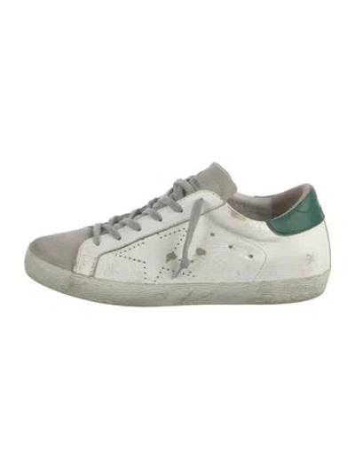 Pre-owned Golden Goose Leather Colorblock Pattern Sneakers In White