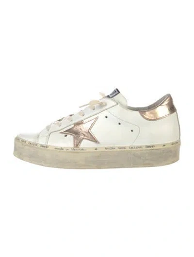 Pre-owned Golden Goose Leather Colorblock Pattern Sneakers In White