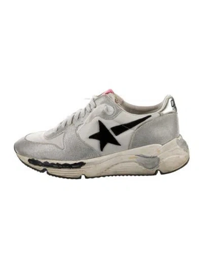Pre-owned Golden Goose Leather Colorblock Pattern Sneakers In White