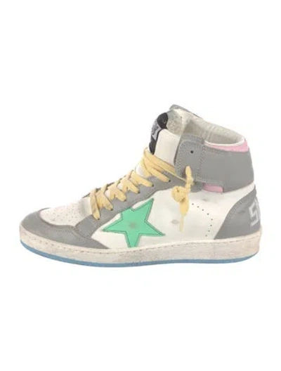 Pre-owned Golden Goose Leather Colorblock Pattern Sneakers In White
