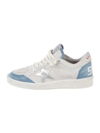 Pre-owned Golden Goose Leather Colorblock Pattern Sneakers In White