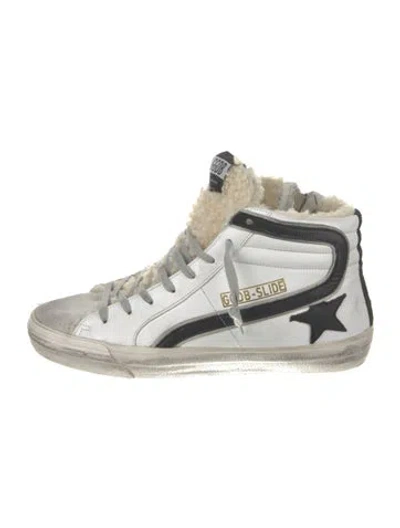 Pre-owned Golden Goose Leather Colorblock Pattern Sneakers In White