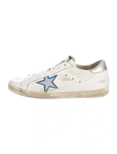 Pre-owned Golden Goose Leather Colorblock Pattern Sneakers In White