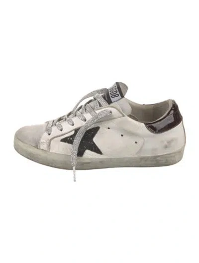 Pre-owned Golden Goose Leather Colorblock Pattern Sneakers In White