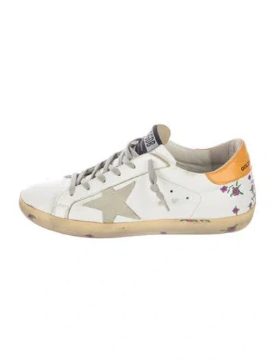 Pre-owned Golden Goose Leather Colorblock Pattern Sneakers In White