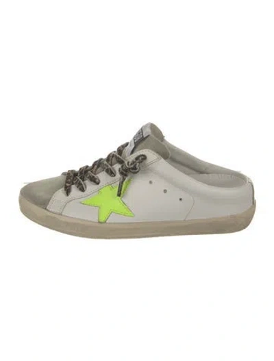 Pre-owned Golden Goose Leather Colorblock Pattern Sneakers In White