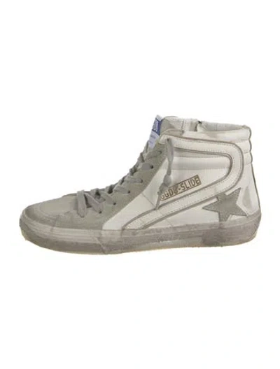 Pre-owned Golden Goose Leather Colorblock Pattern Sneakers In White