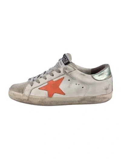 Pre-owned Golden Goose Leather Colorblock Pattern Sneakers In White