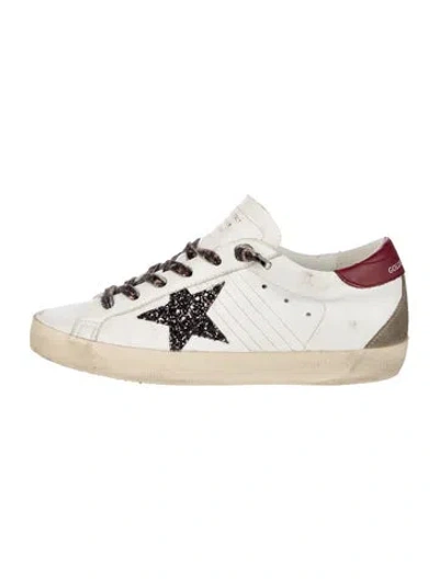 Pre-owned Golden Goose Leather Colorblock Pattern Sneakers In White