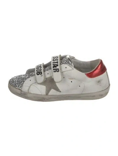 Pre-owned Golden Goose Leather Colorblock Pattern Sneakers In White