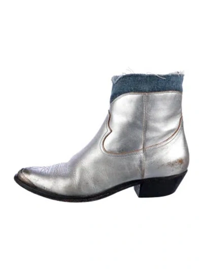 Pre-owned Golden Goose Leather Colorblock Pattern Western Boots