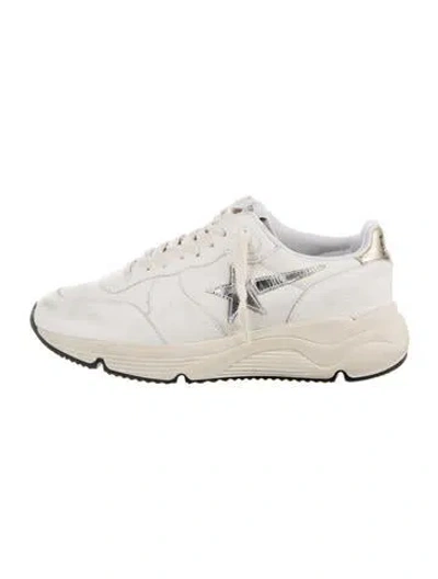 Pre-owned Golden Goose Leather Distressed Accents Athletic Sneakers In White