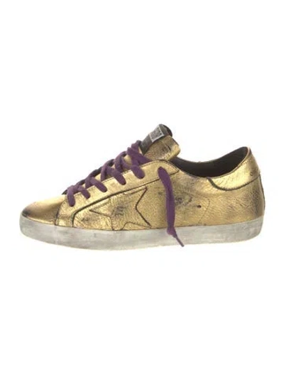 Pre-owned Golden Goose Leather Distressed Accents Sneakers