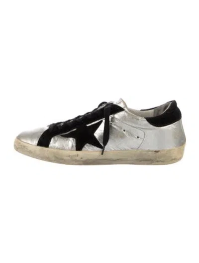 Pre-owned Golden Goose Leather Distressed Accents Sneakers
