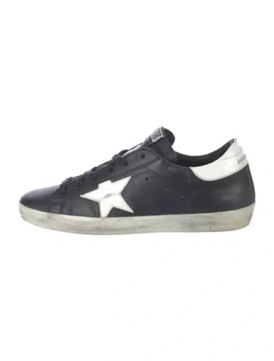Pre-owned Golden Goose Leather Distressed Accents Sneakers In Black