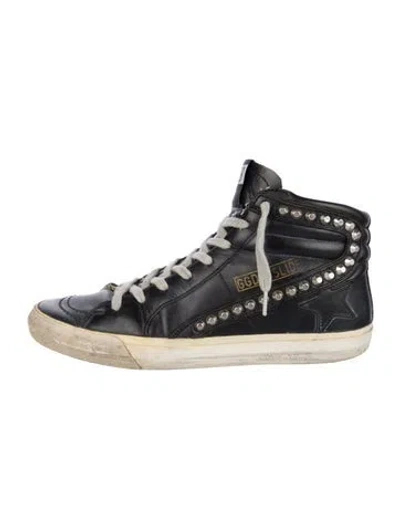 Pre-owned Golden Goose Leather Distressed Accents Sneakers In Black